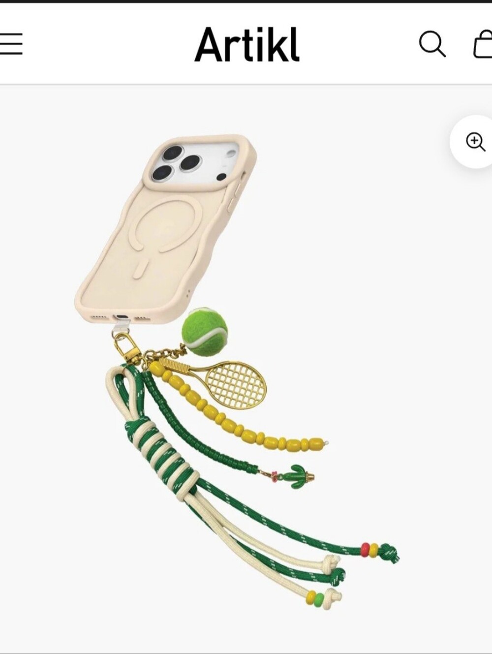 Tennis Charm Phone Keychain/ Bag Charm- Green - Picture 8 of 10